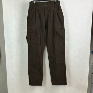 5.11 Tactical Mens Relaxed Fit TDU Cargo Ripstop Pants Sz Medium Long Brown